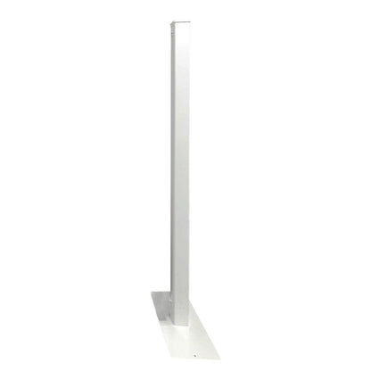 White metal display pole, sturdy design for showcasing products or signage, ideal for retail environments.